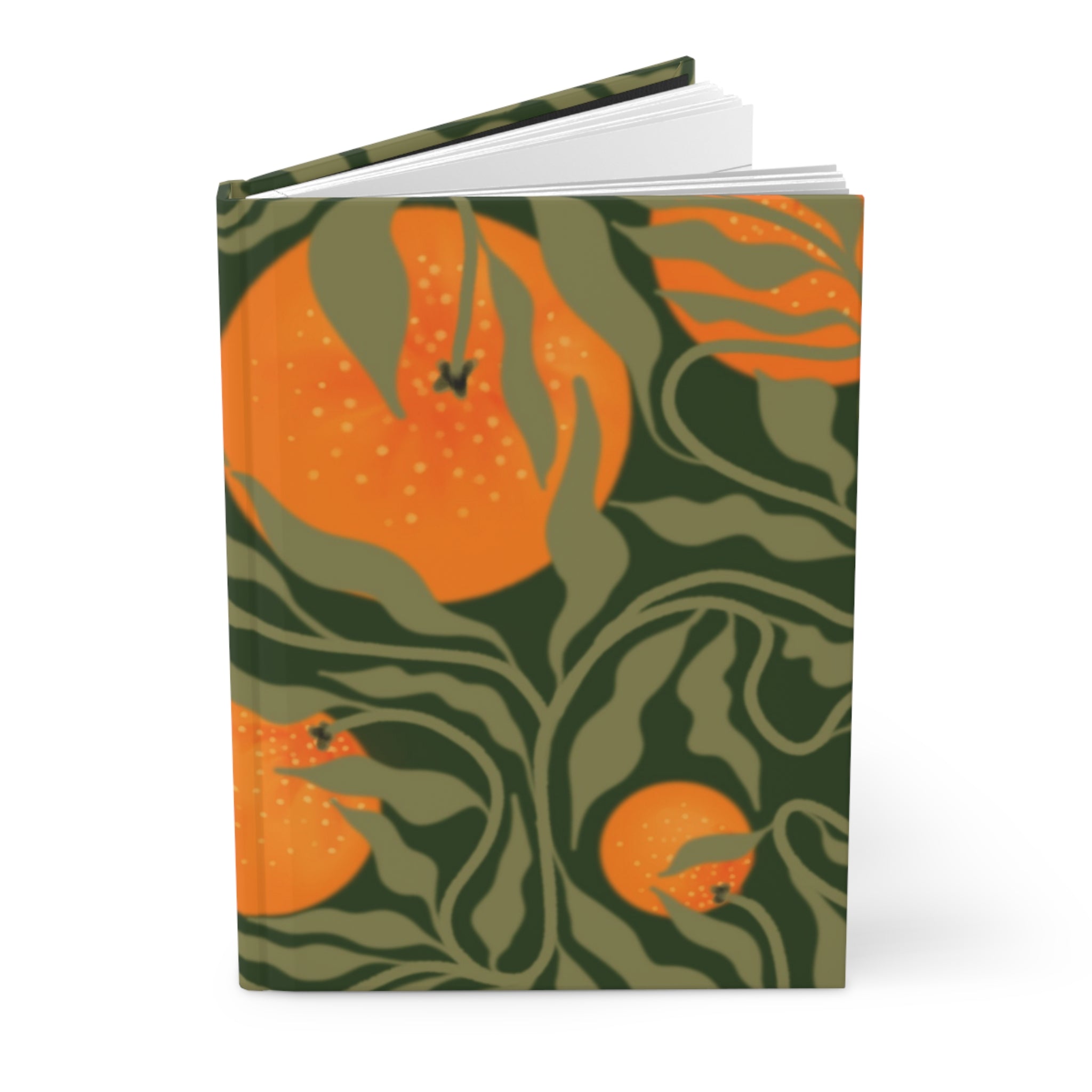Orange Grove Hardcover Journal — Botanical Citrus Notebook for Notes & Sketches