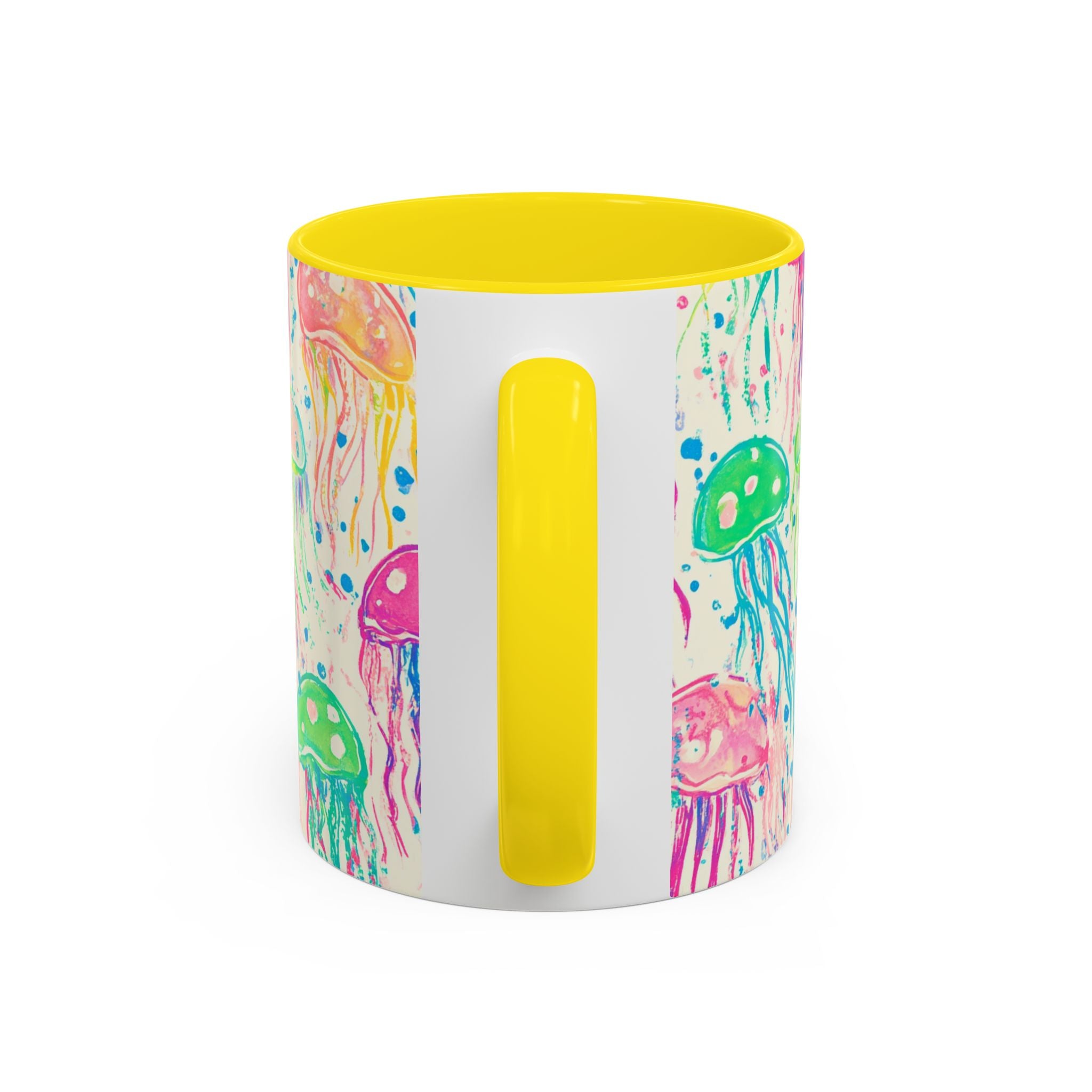 Colorful Jellyfish Accent Coffee Mug — Pink Interior Ocean Art 11/15oz