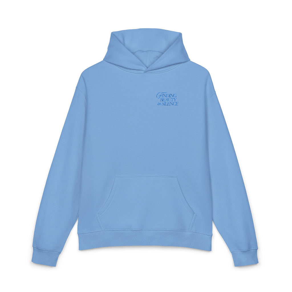 Relaxed Hoodie — Cozy Brown Floral Script Logo Pullover