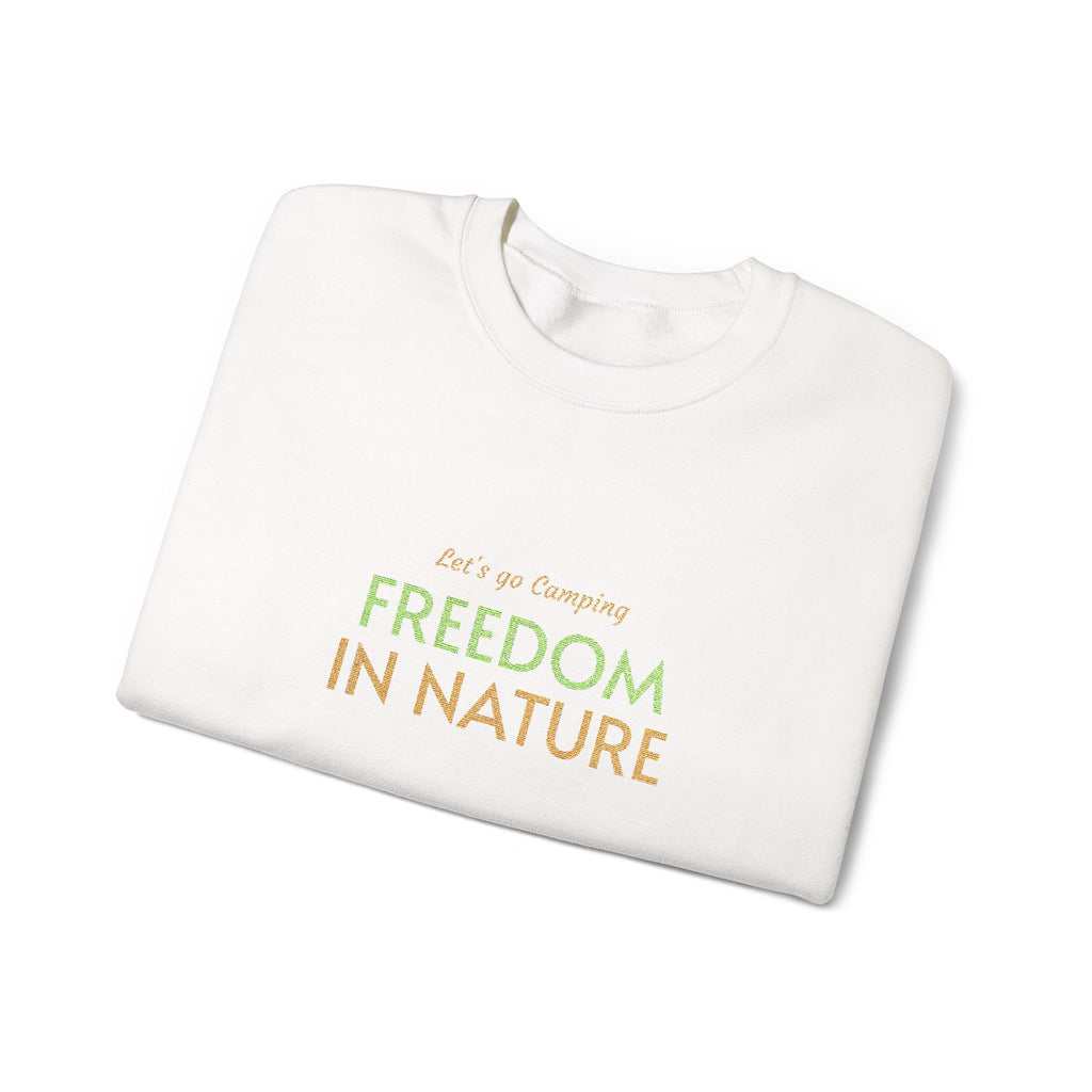 Freedom in Nature Crewneck Sweatshirt — Floral Outdoor Adventure Pullover