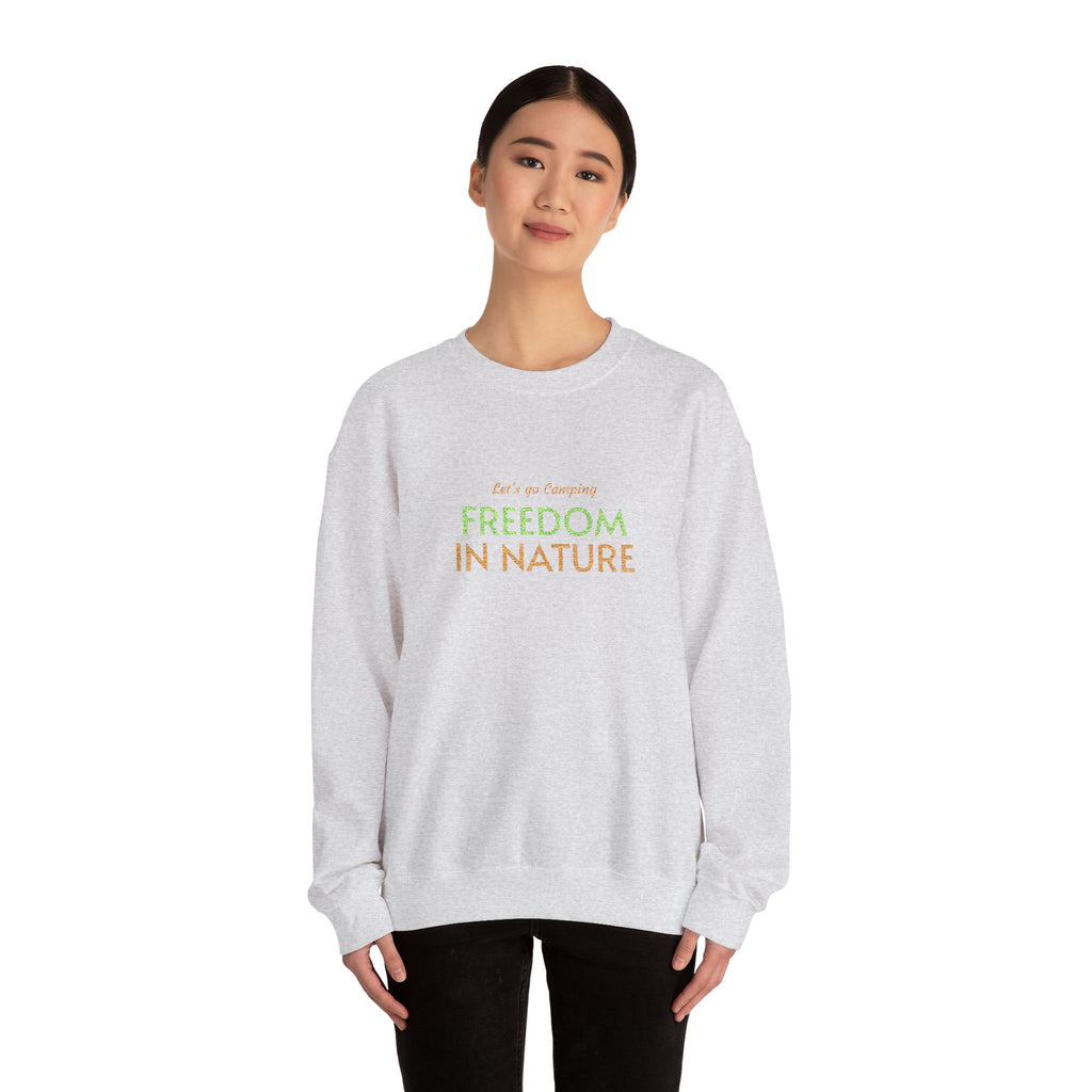 Freedom in Nature Crewneck Sweatshirt — Floral Outdoor Adventure Pullover