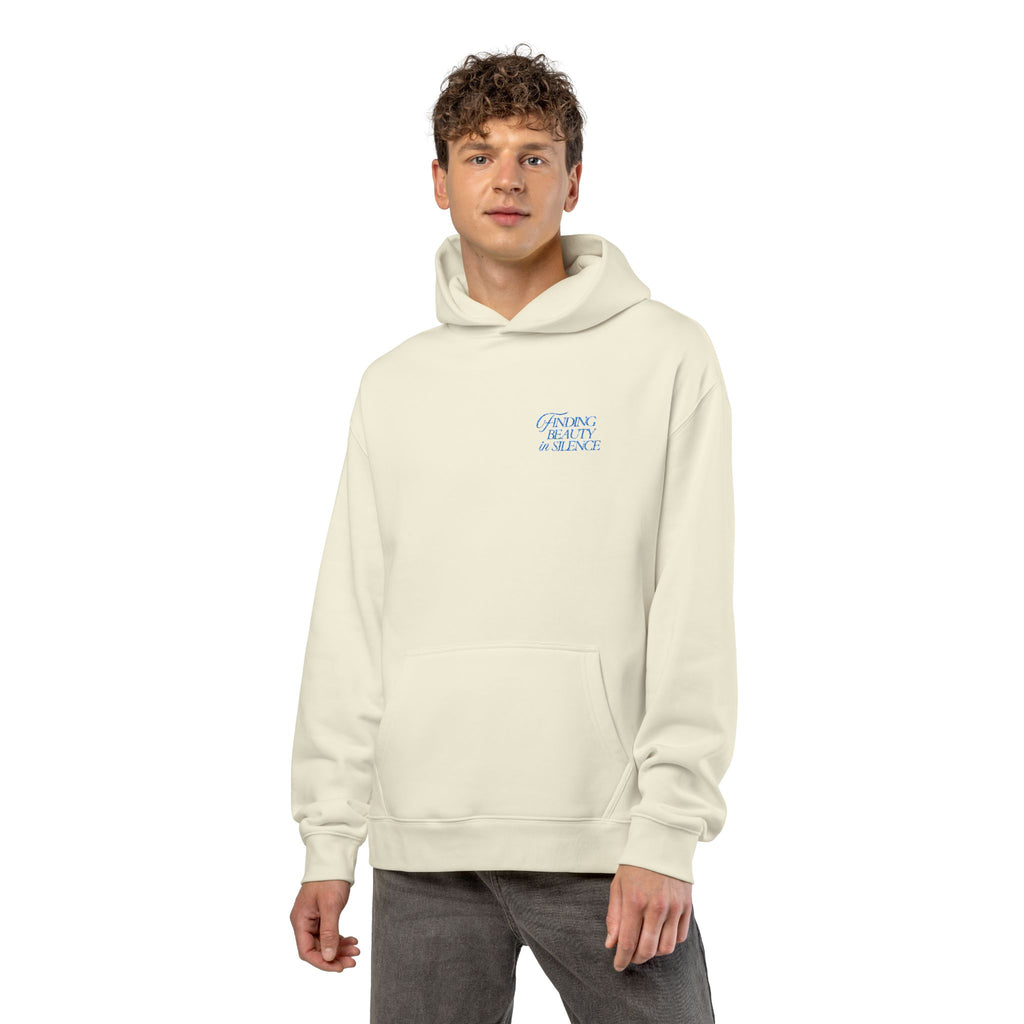 Relaxed Hoodie — Cozy Brown Floral Script Logo Pullover