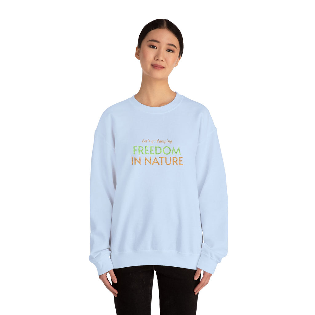 Freedom in Nature Crewneck Sweatshirt — Floral Outdoor Adventure Pullover