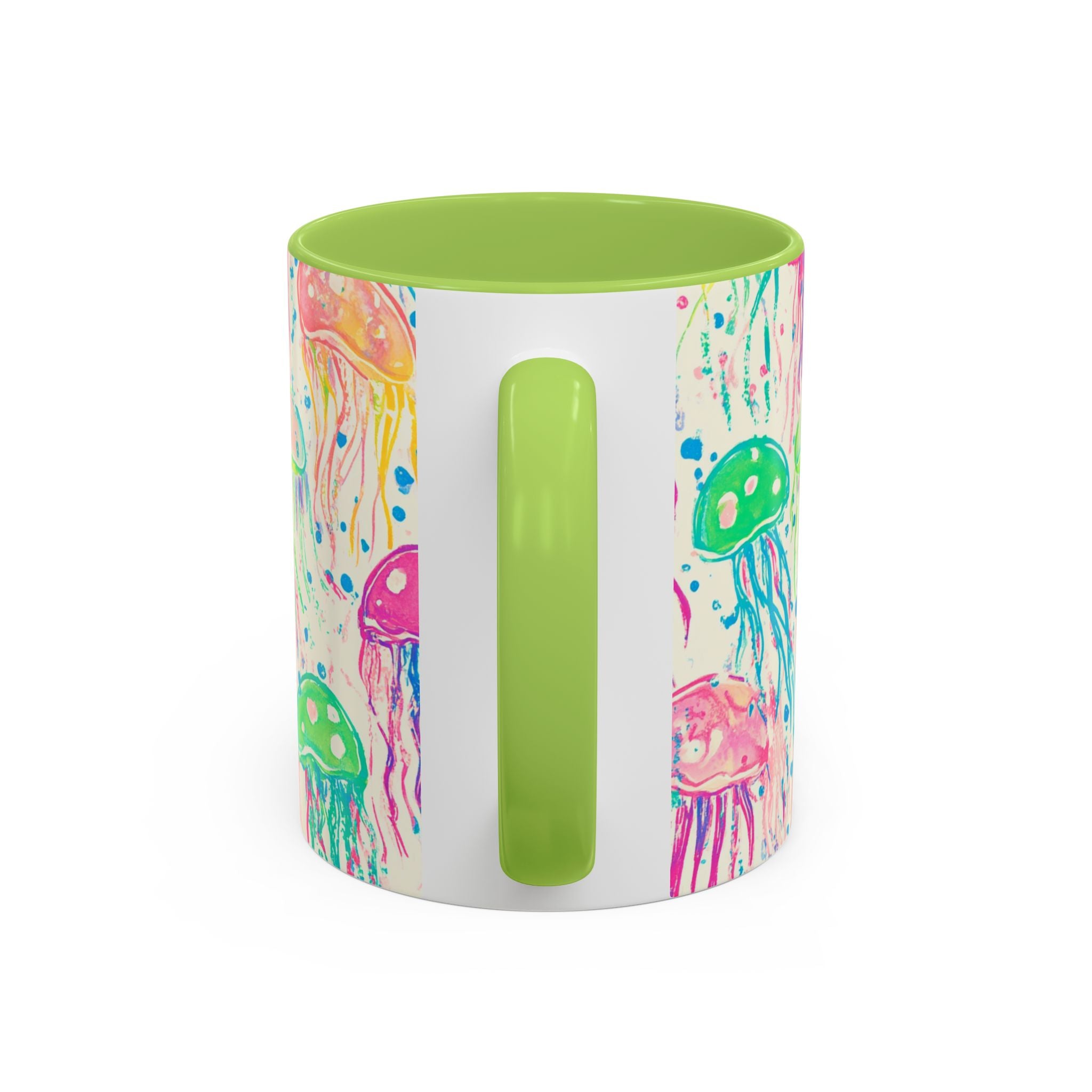 Colorful Jellyfish Accent Coffee Mug — Pink Interior Ocean Art 11/15oz
