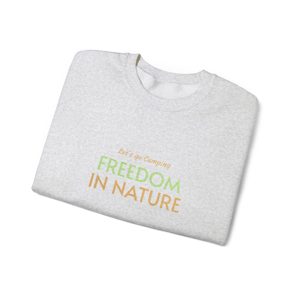Freedom in Nature Crewneck Sweatshirt — Floral Outdoor Adventure Pullover