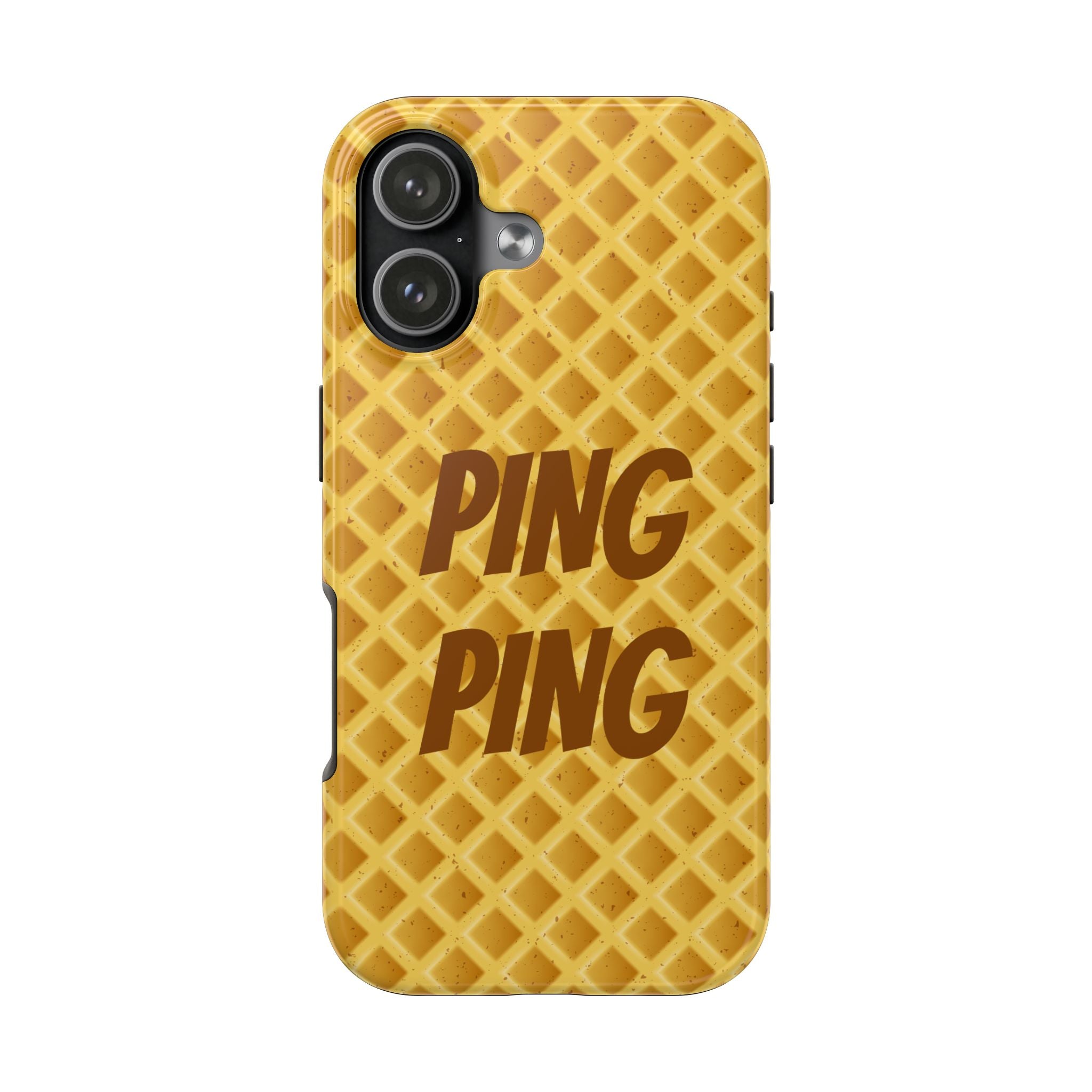 Waffle 'PING PING' Tough Phone Case — Funny Breakfast Texture Protective Cover
