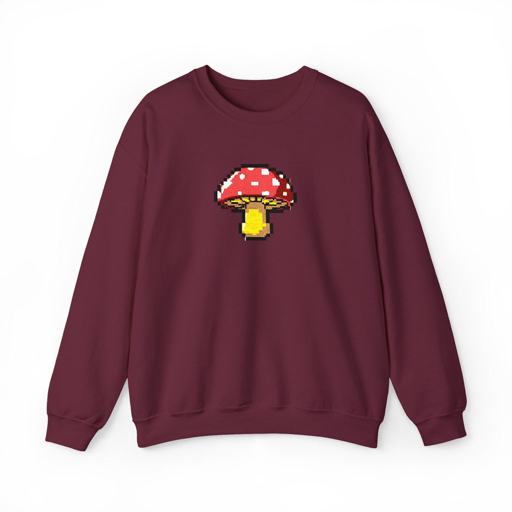 Pixel Mushroom Crewneck Sweatshirt — Cute Retro 8‑Bit Fungi Sweatshirt
