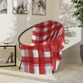 Red Watercolor Plaid Velveteen Microfiber Blanket — Cozy Holiday Throw