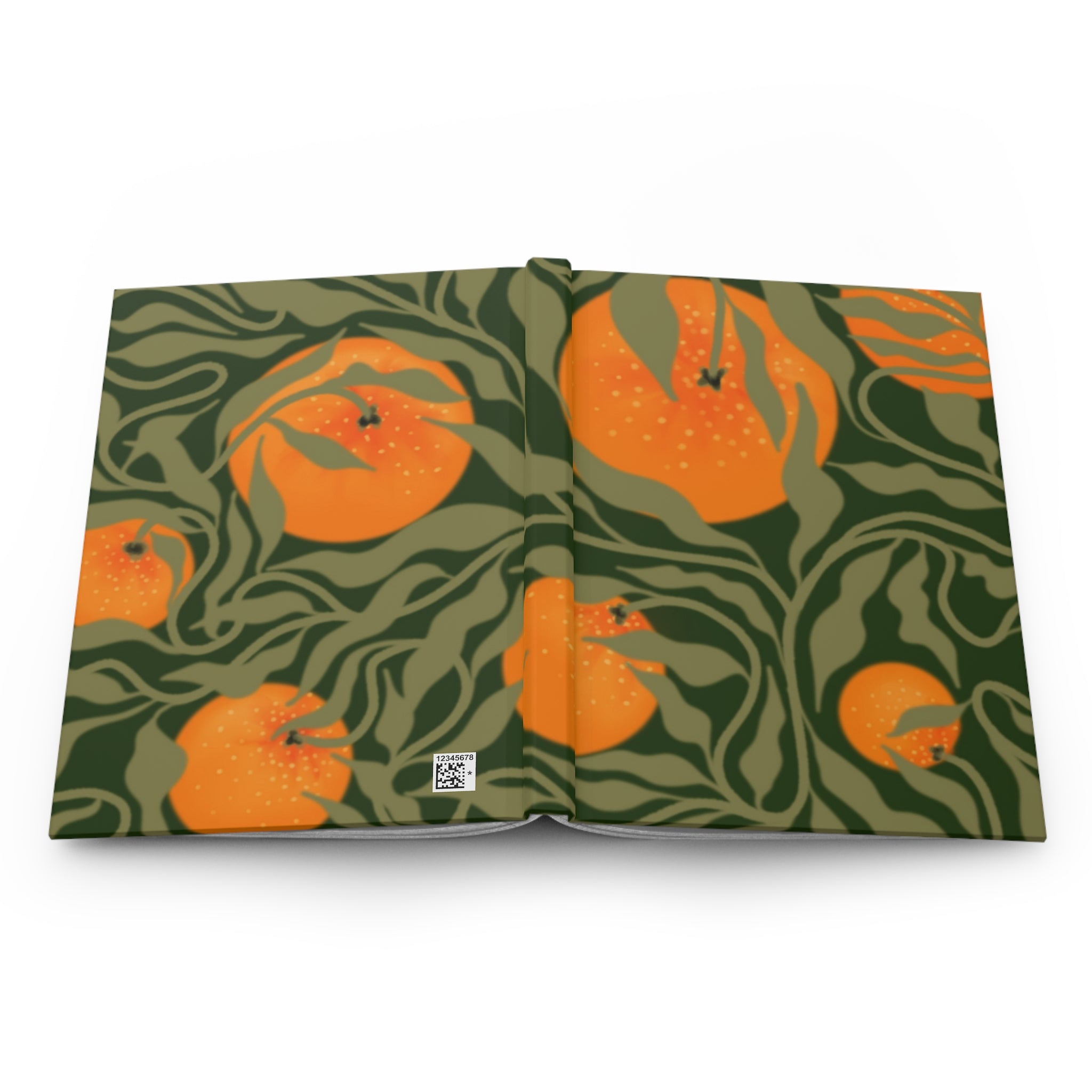 Orange Grove Hardcover Journal — Botanical Citrus Notebook for Notes & Sketches