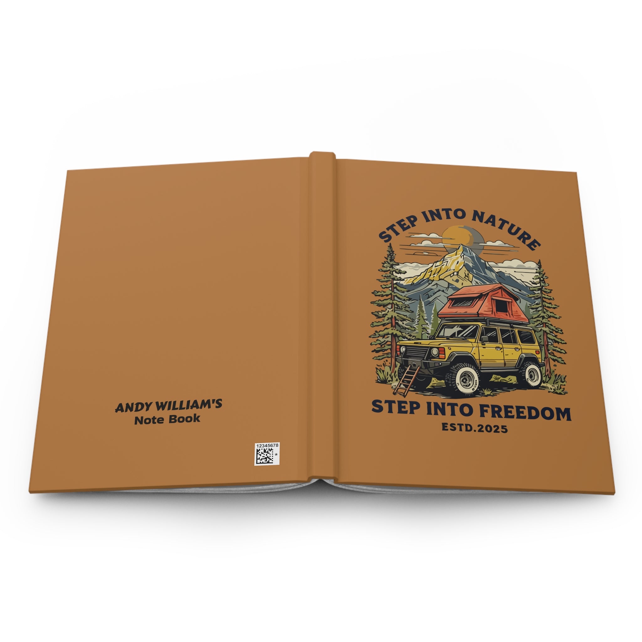 Adventure Journal — "Step Into Nature, Step Into Freedom" Hardcover Notebook