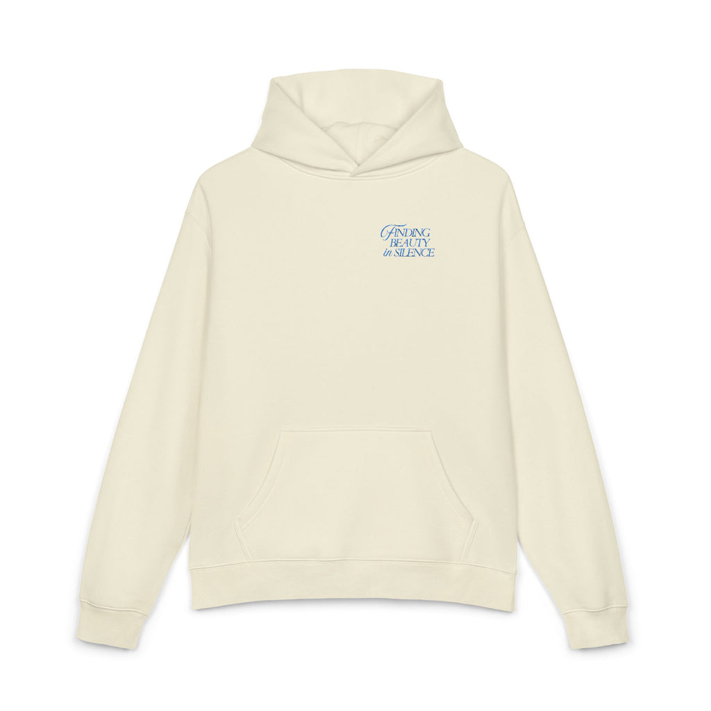 Relaxed Hoodie — Cozy Brown Floral Script Logo Pullover