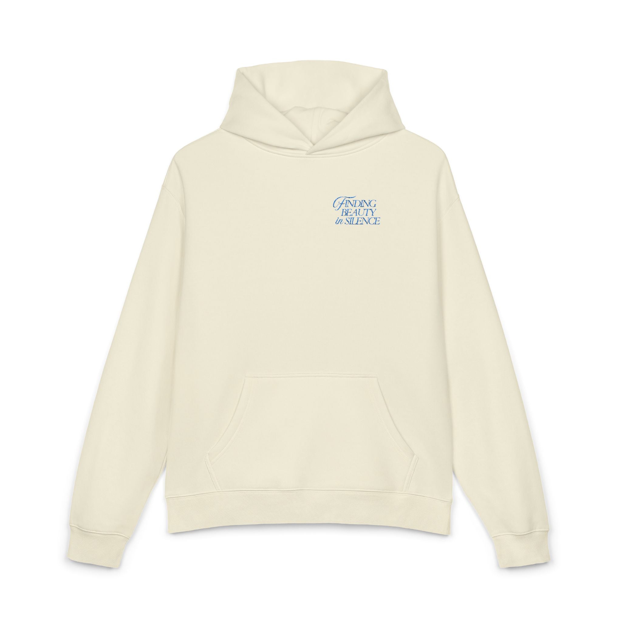 Relaxed Hoodie — Cozy Brown Floral Script Logo Pullover