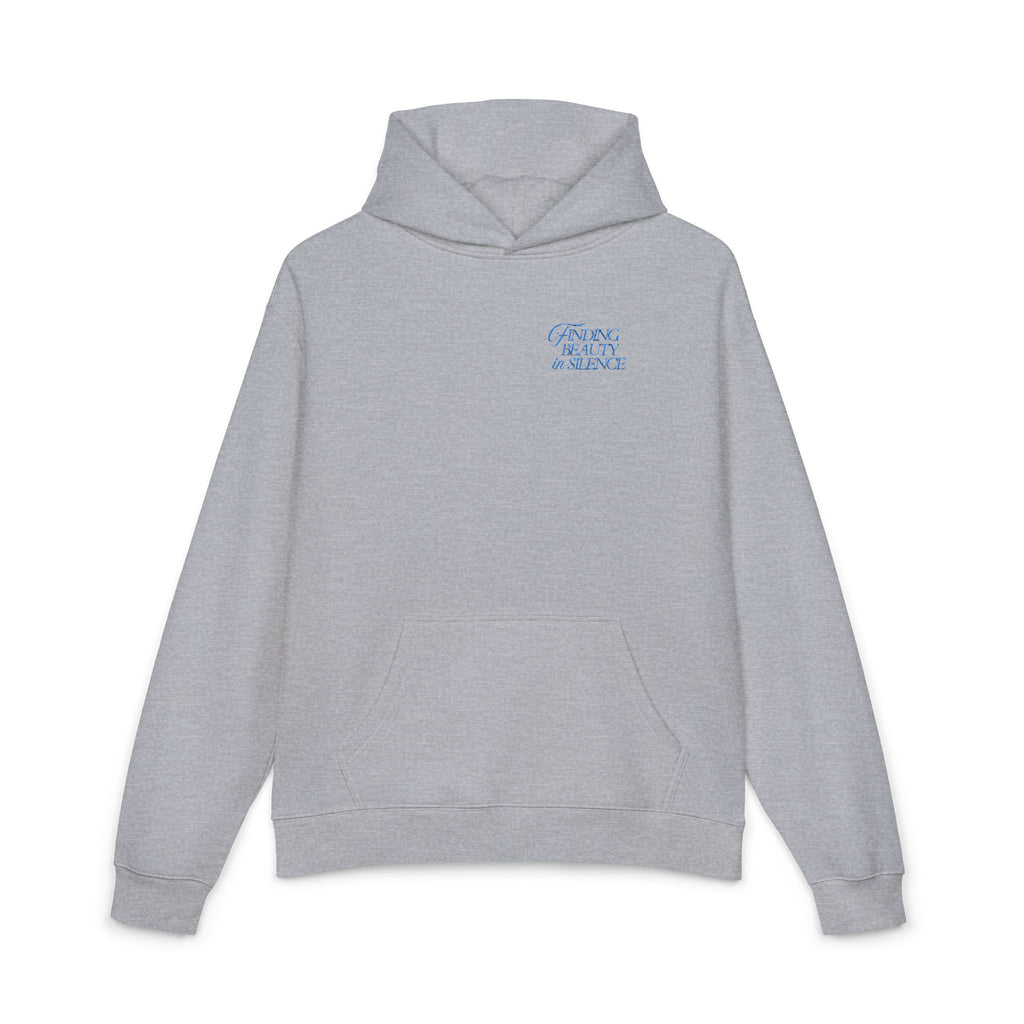 Relaxed Hoodie — Cozy Brown Floral Script Logo Pullover