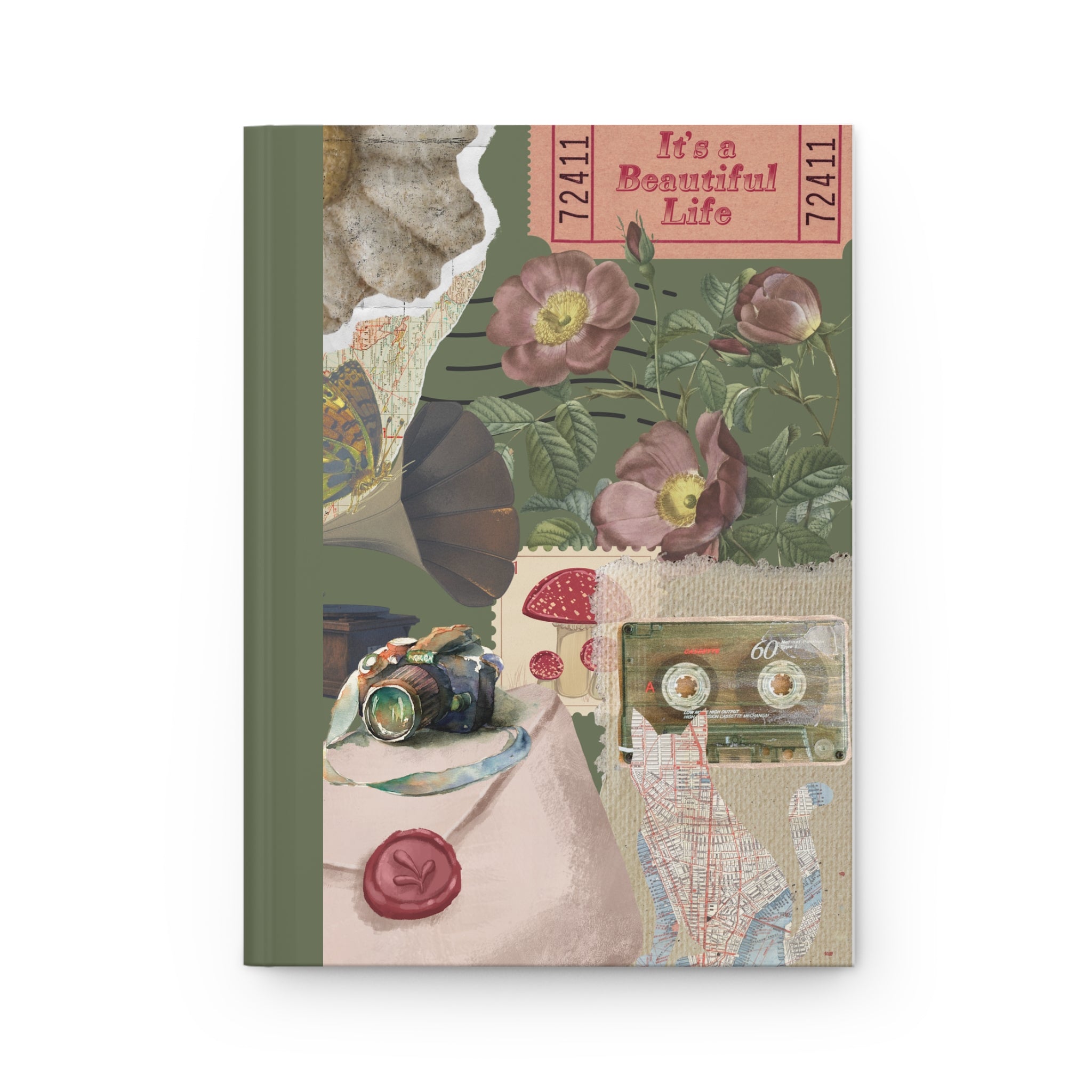 Botanical Collage Journal | Live Your Best Life Hardcover Journal