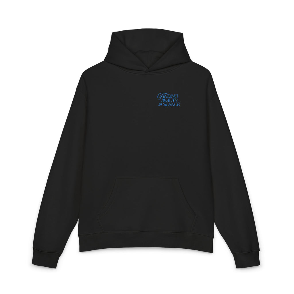 Relaxed Hoodie — Cozy Brown Floral Script Logo Pullover
