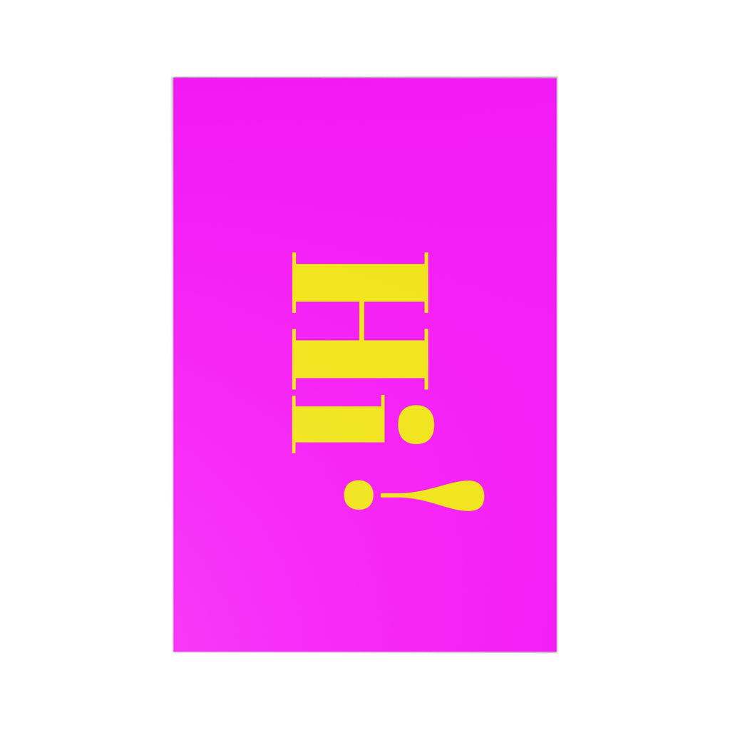 Postcards (7 pcs) — Bright Pink & Yellow “Hi!” Greeting Card Set