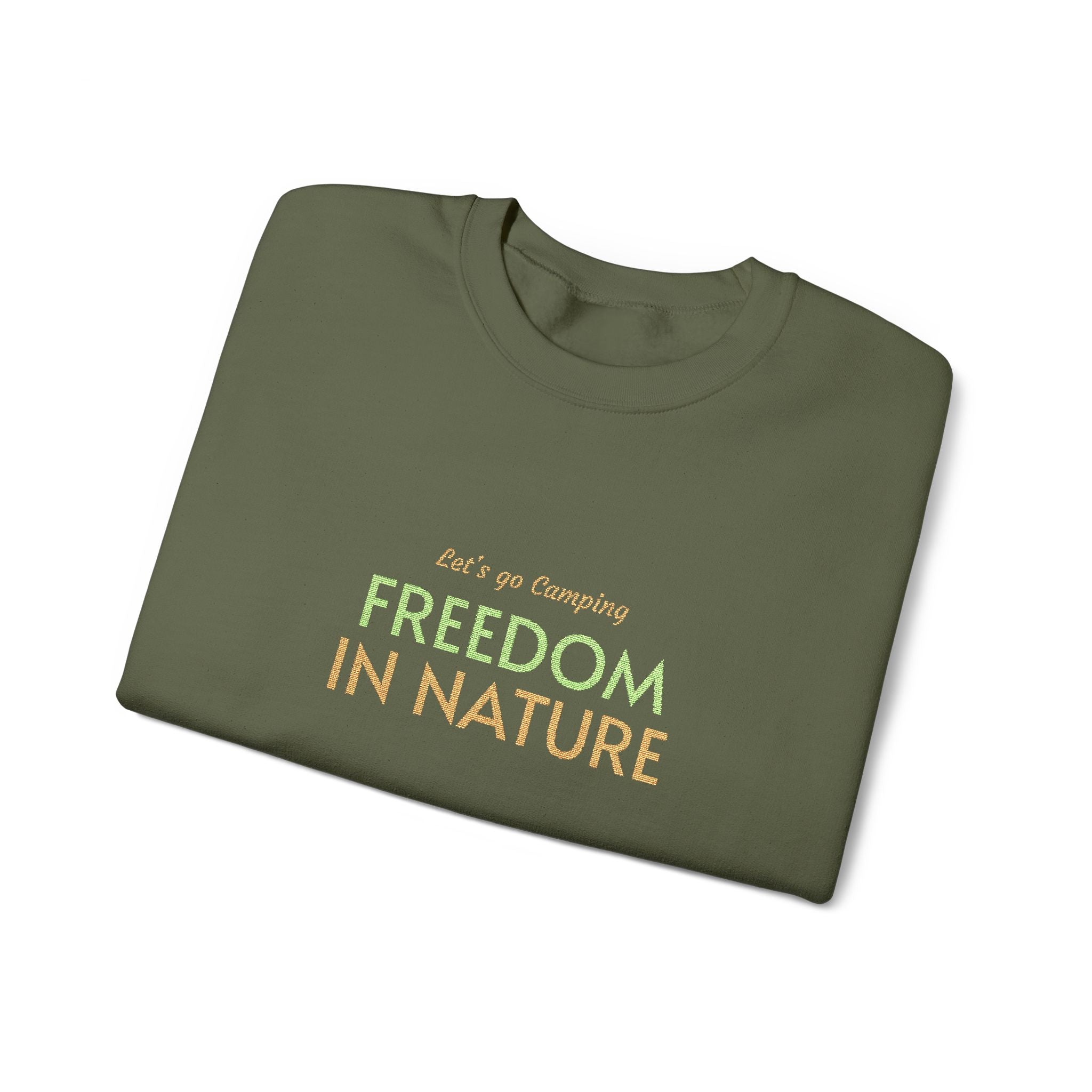 Freedom in Nature Crewneck Sweatshirt — Floral Outdoor Adventure Pullover