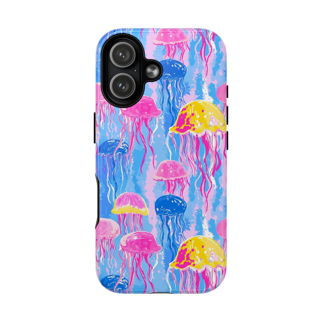 Jellyfish Pattern Magnetic Phone Case — Colorful Ocean Waterproof Design