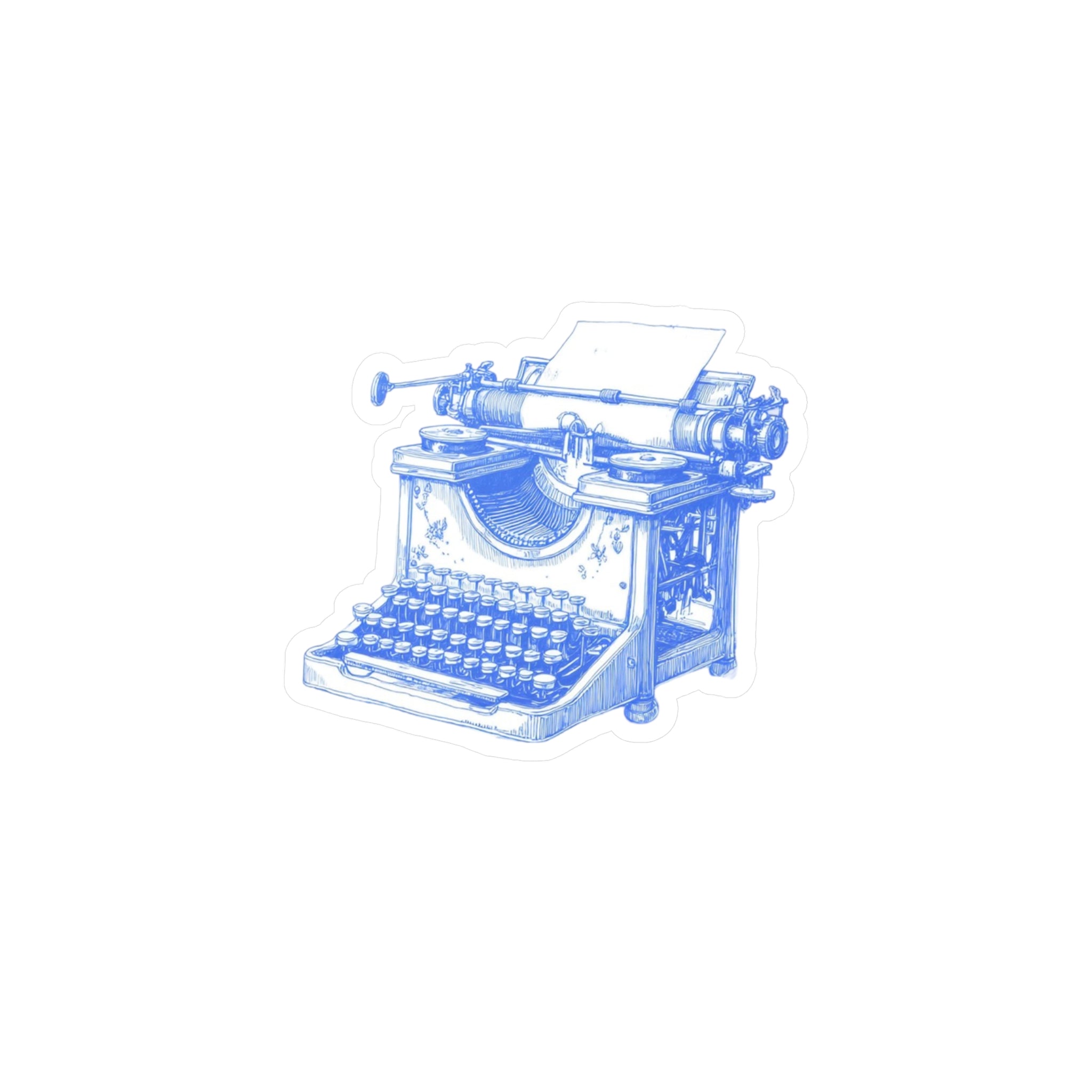 Vintage Typewriter Kiss-Cut Vinyl Sticker — Retro Writer Decal